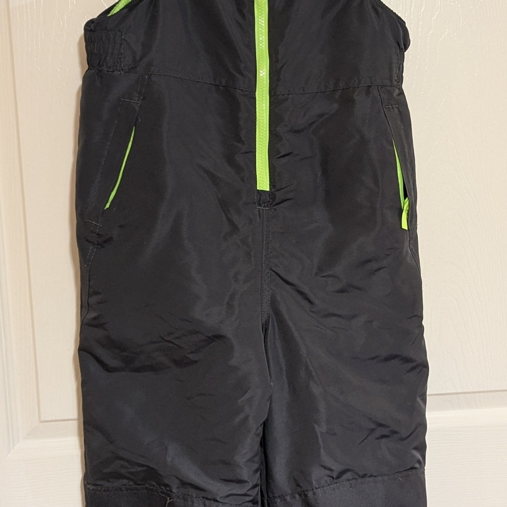 Stylish Black and Green Waterproof Kids Overalls / Ski Squall